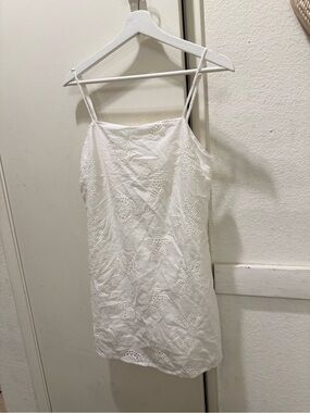 Stitch + Feather white Spaghetti-Strap embroidered Dress medium